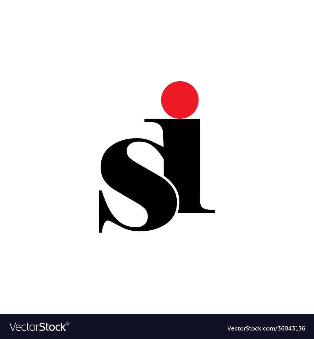 Letters Si Linked Curves Simple Logo Royalty Free Vector