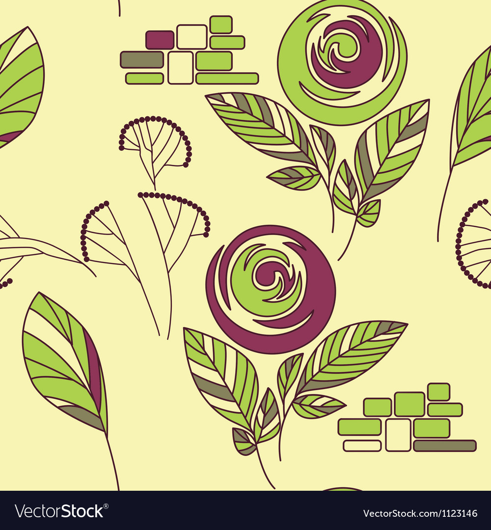 Seamless Vintage Rose Pattern Background Vector Image