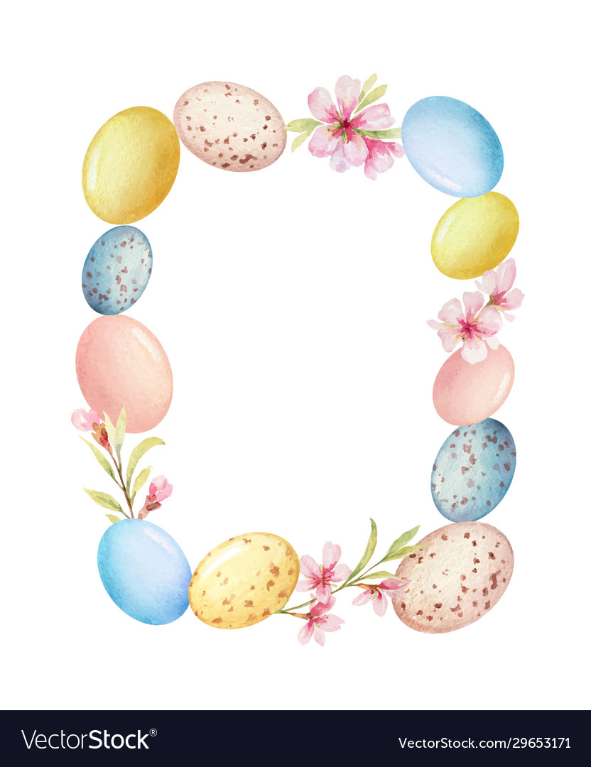 Happy Easter Watercolor Hand Painted Royalty Free Vector