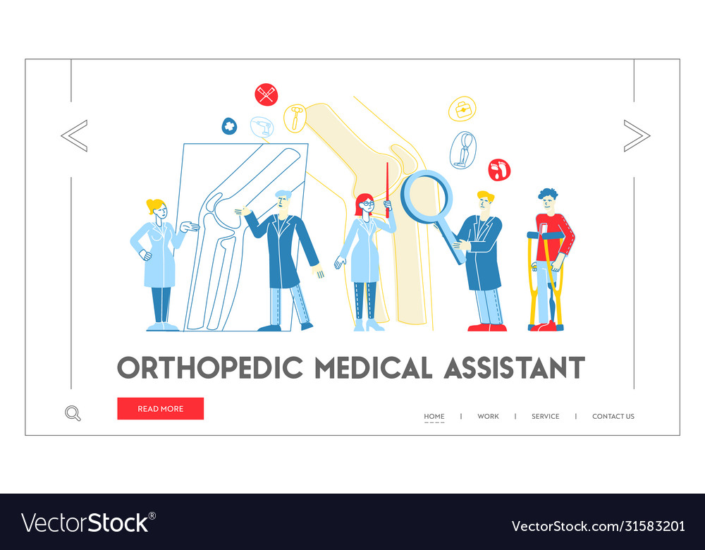 Orthopedics Concilium Healthcare Landing Page Vector Image