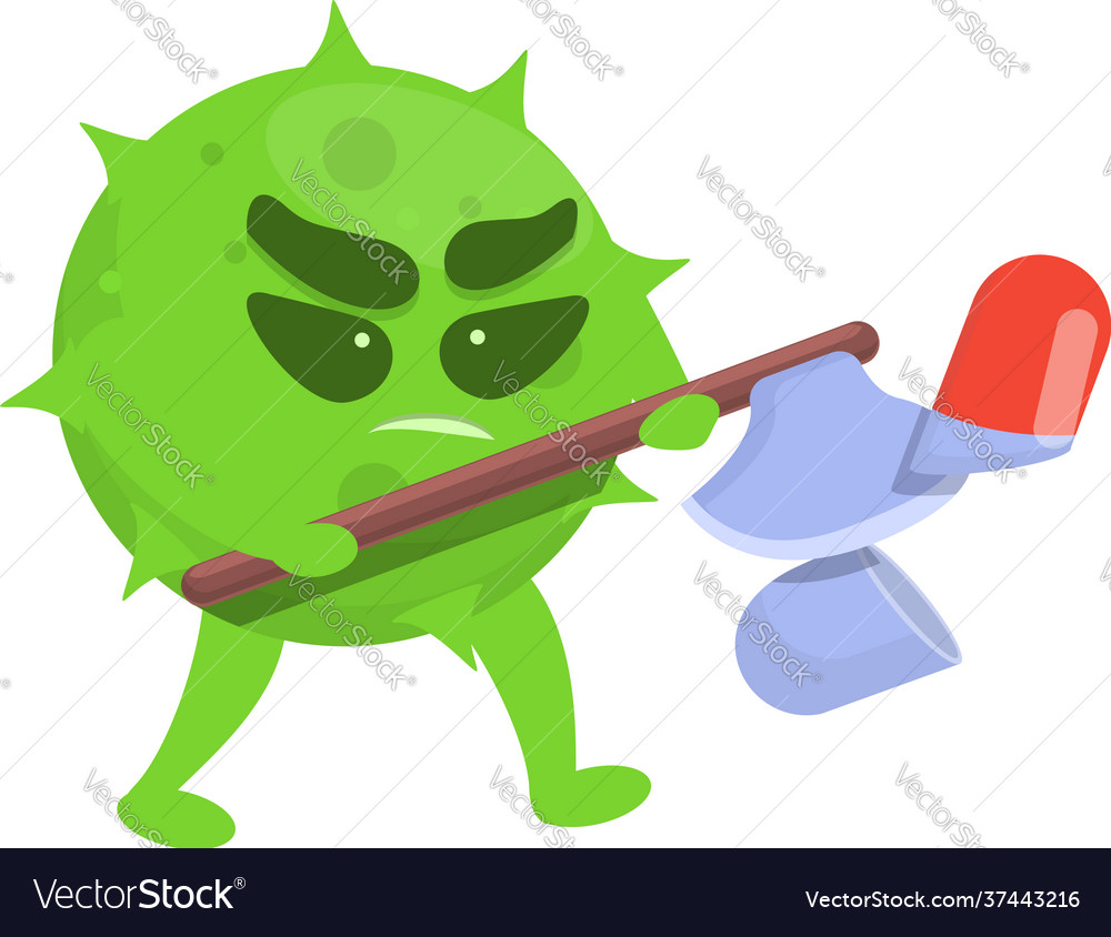 Fight Antibiotic Resistance Icon Cartoon Style Vector Image