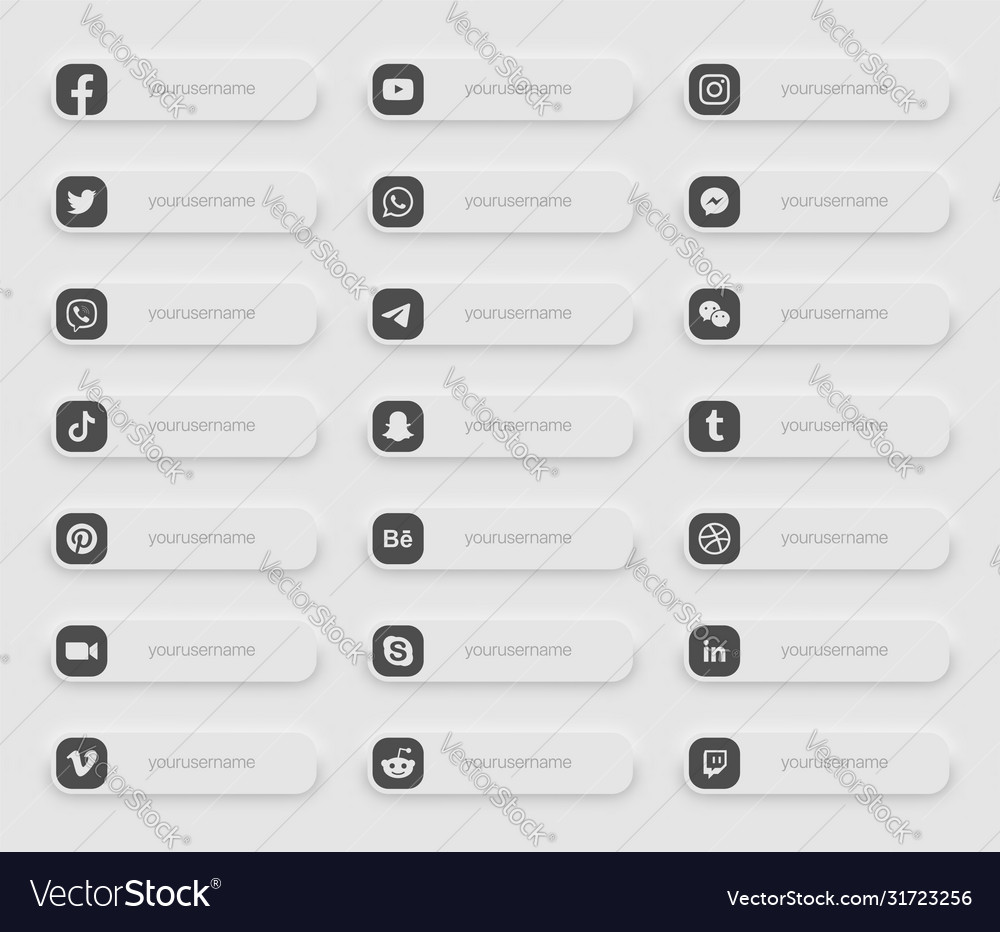 Banners Popular Social Media Lower Third Icons Vector Image