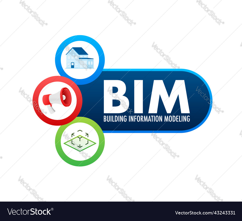 Bim Building Information Modeling Software Vector Image