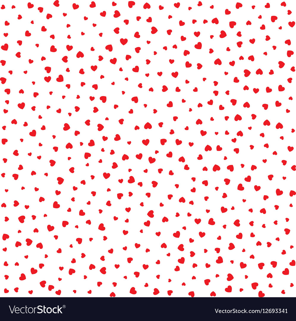 Valentines Day Seamless Pattern Red Small Hearts Vector Image