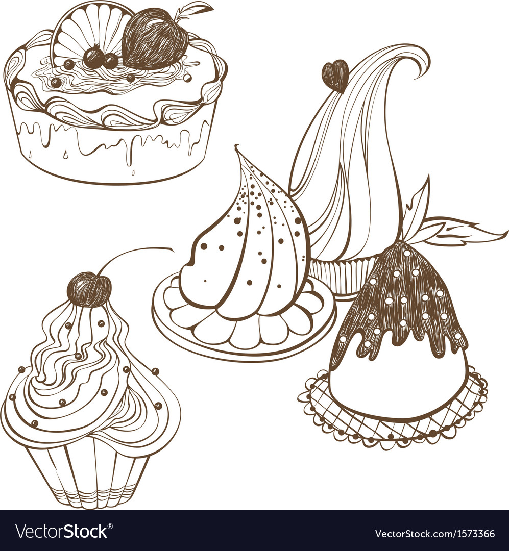 Cakes Royalty Free Vector Image Vectorstock