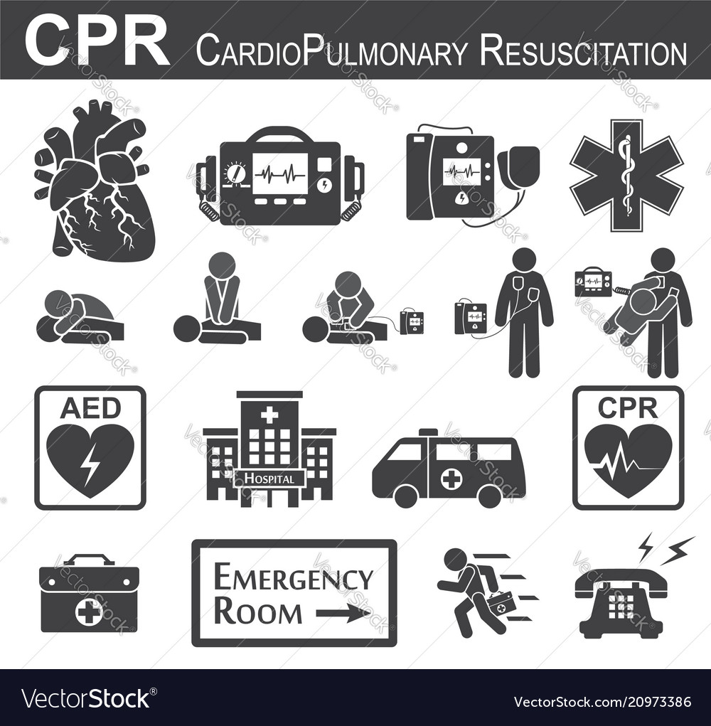 Cpr Cardiopulmonary Resuscitation Icon Royalty Free Vector