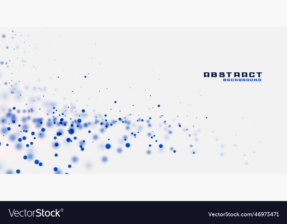 White Background With Blue Particles Dots Vector Image