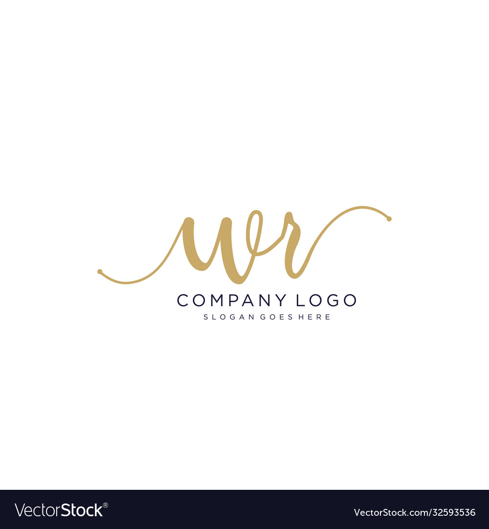 Wr Initial Handwriting Logo Design Royalty Free Vector Image