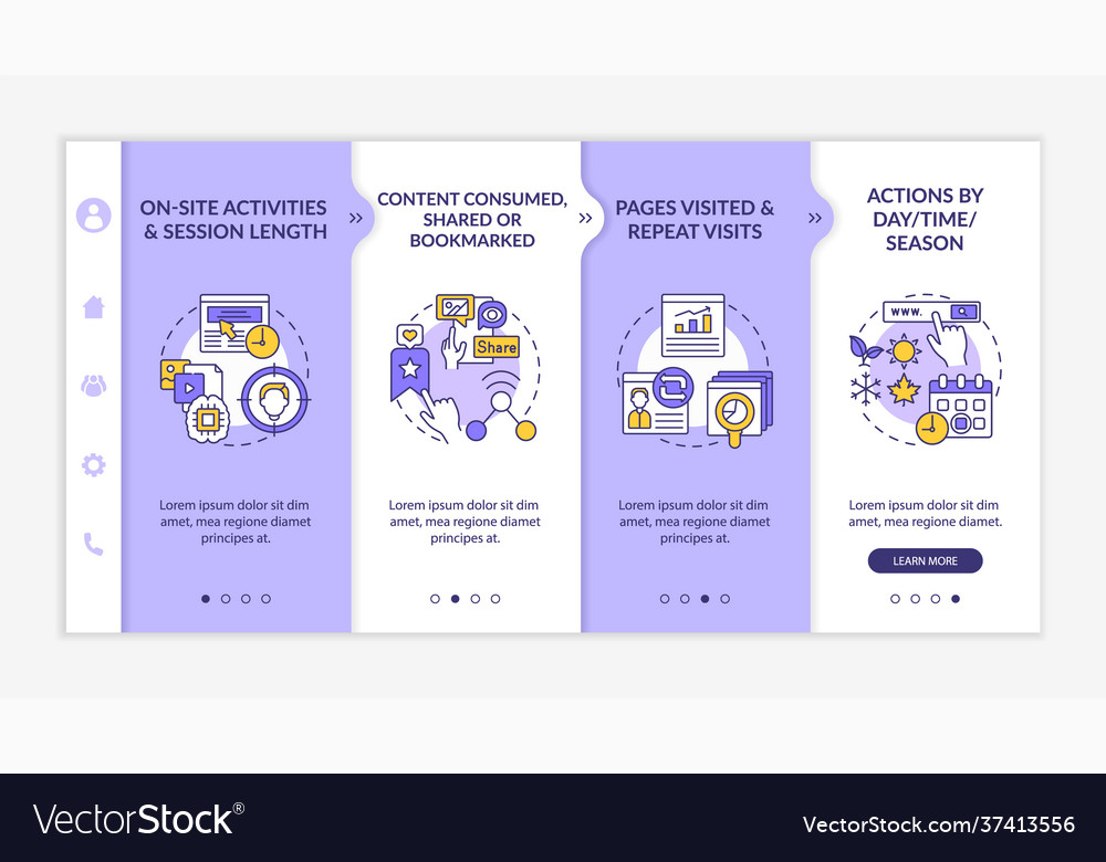 User Behaviour Analytics Onboarding Template Vector Image