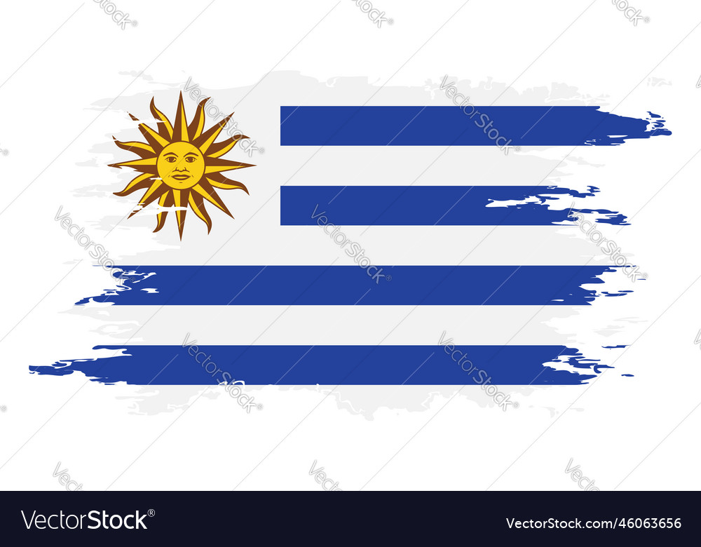 Uruguay Flag Grunge Brush Color Image Royalty Free Vector