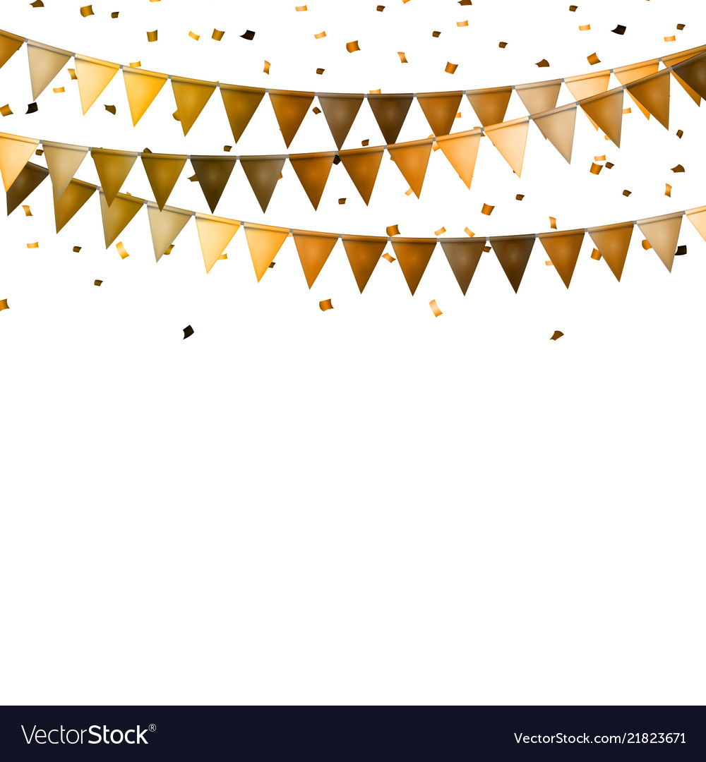 Party Background With Flags And Confetti Vector Image