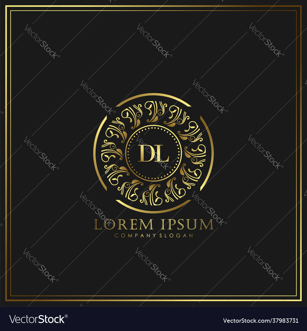 Dl Initial Letter Luxury Logo Template In Art Vector Image