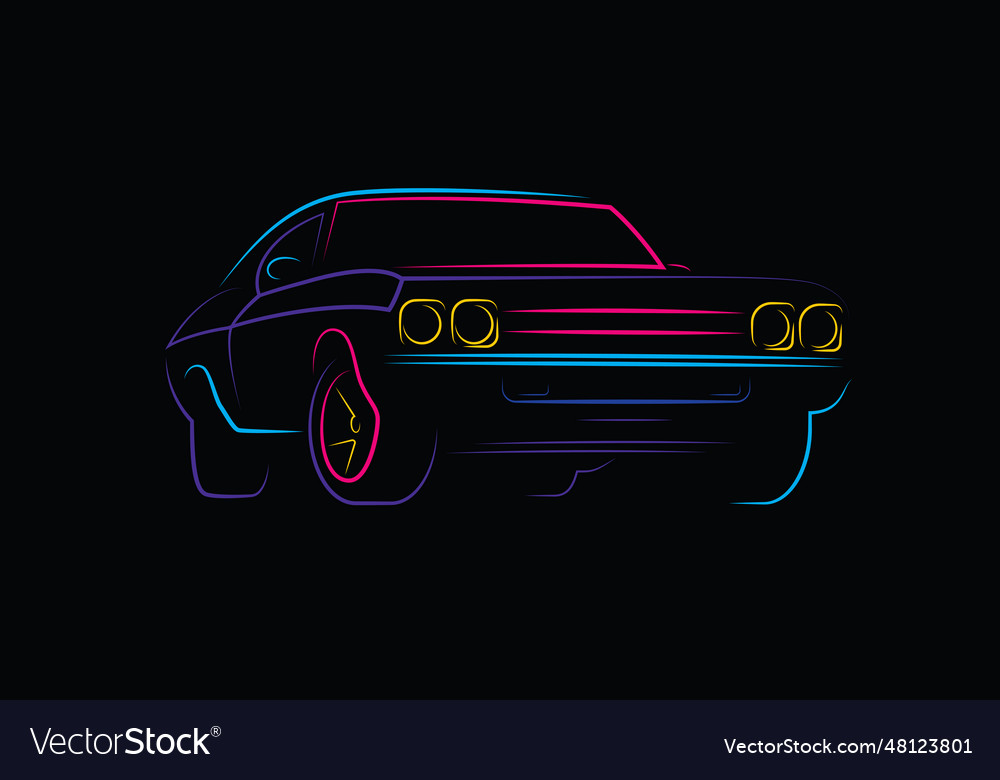 American Muscle Car Royalty Free Vector Image Vectorstock