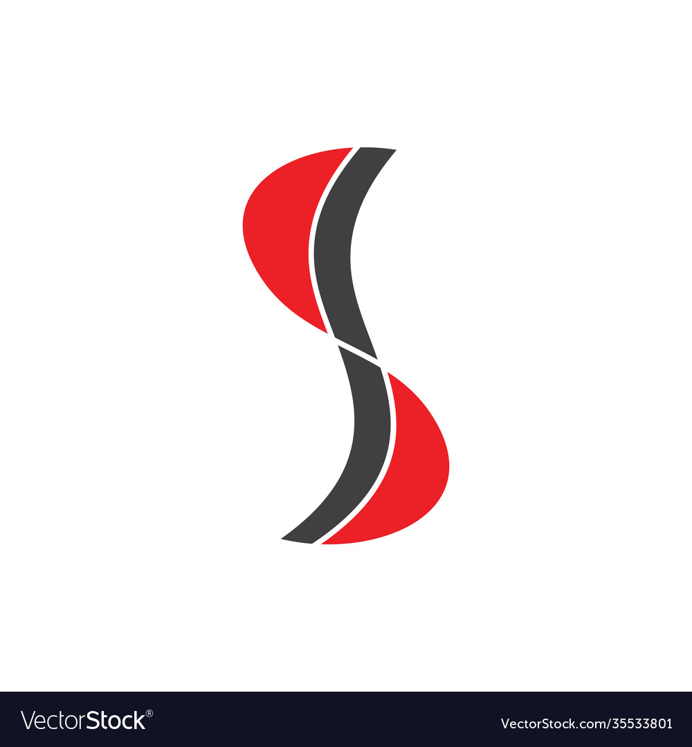 Letter S Simple Curves Geometric Logo Royalty Free Vector