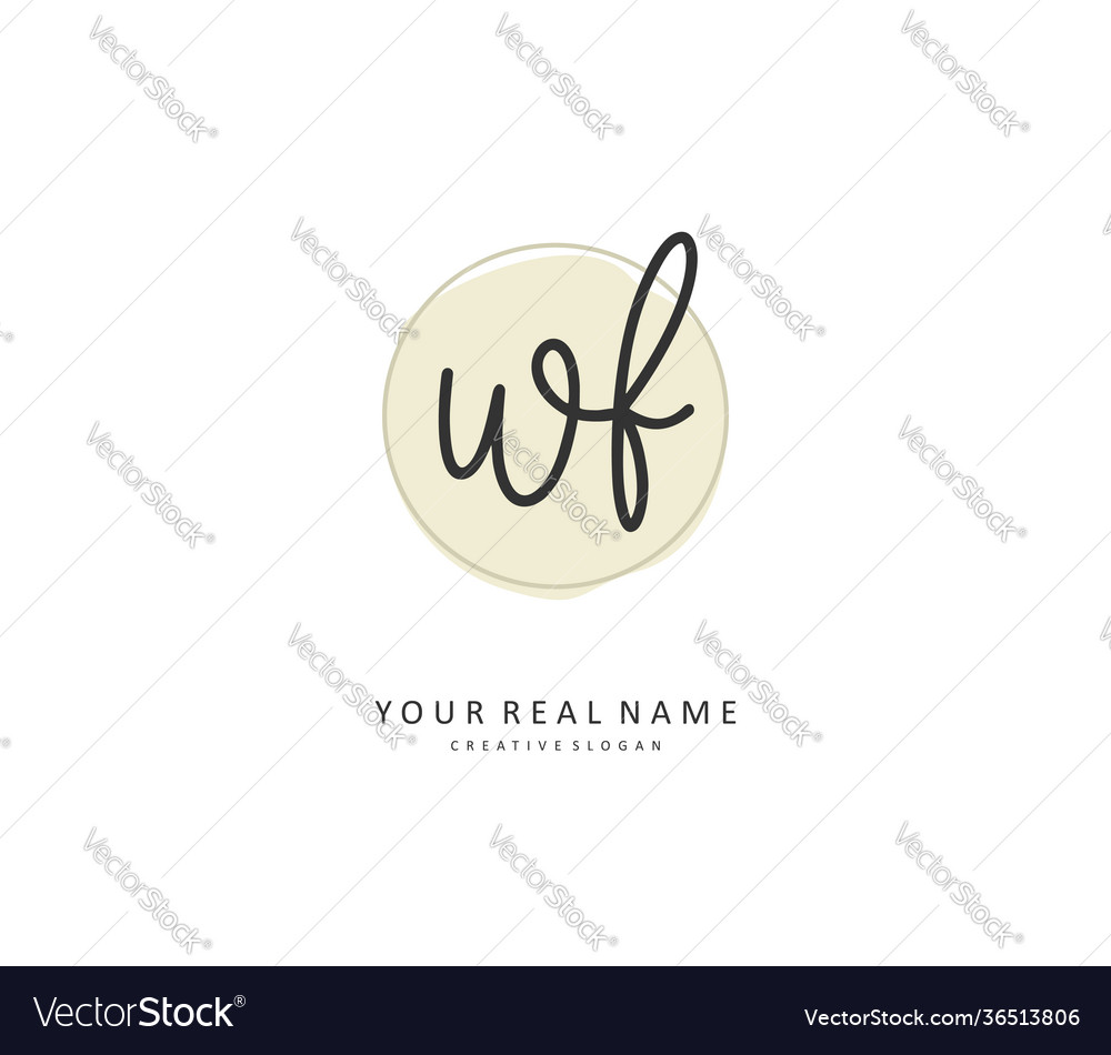 Wf Initial Letter Handwriting And Signature Logo Vector Image