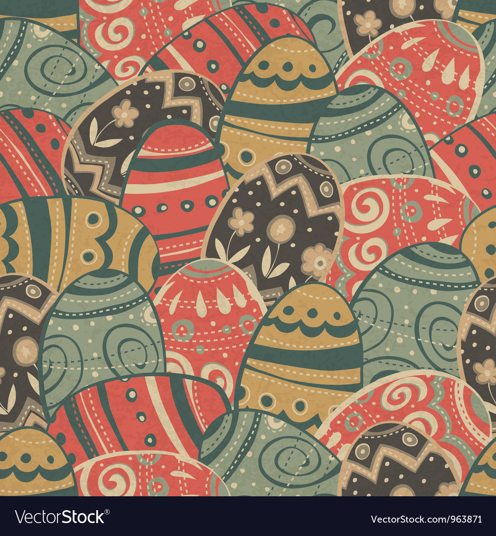 Seamless Easter Eggs Pattern Royalty Free Vector Image