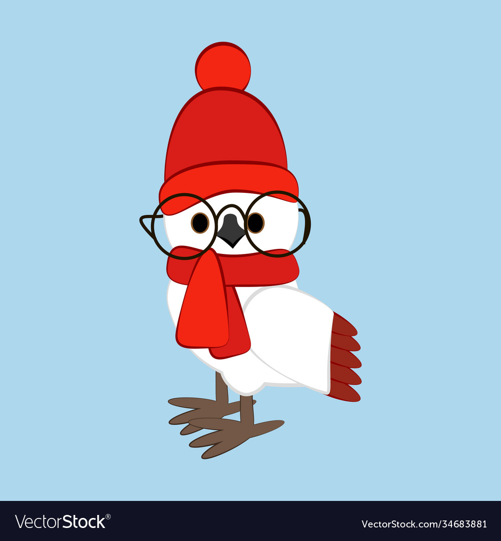 Owl In Hat And Scarf Royalty Free Vector Image