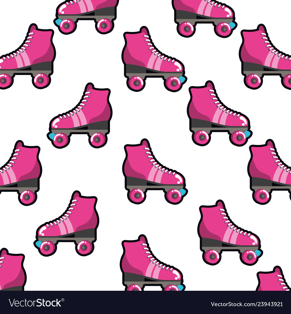 Roller Skates Pattern Isolated Icon Royalty Free Vector