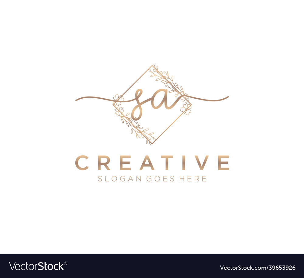 Initial Sa Feminine Logo Beauty Monogram Vector Image