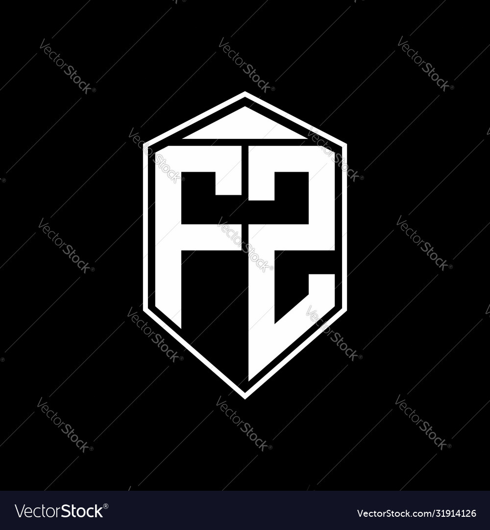 Fz Logo Monogram With Emblem Shape Combination Vector Image