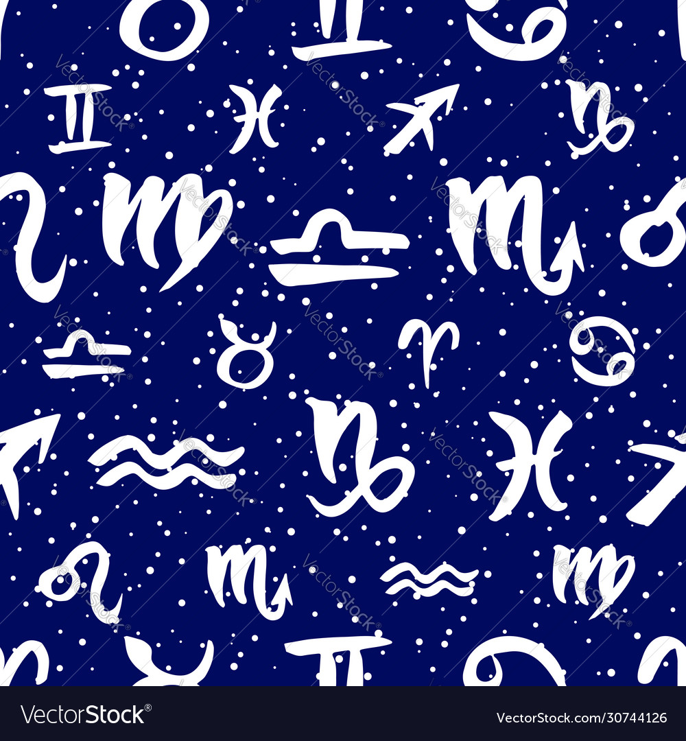 Zodiac Signs Seamless Pattern Royalty Free Vector Image