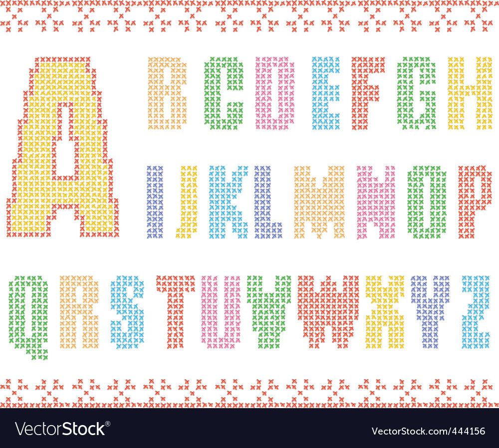 Sewing Alphabet Royalty Free Vector Image Vectorstock