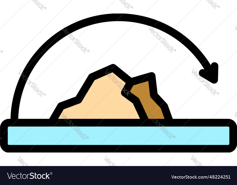 Graph Trajectory Icon Flat Royalty Free Vector Image