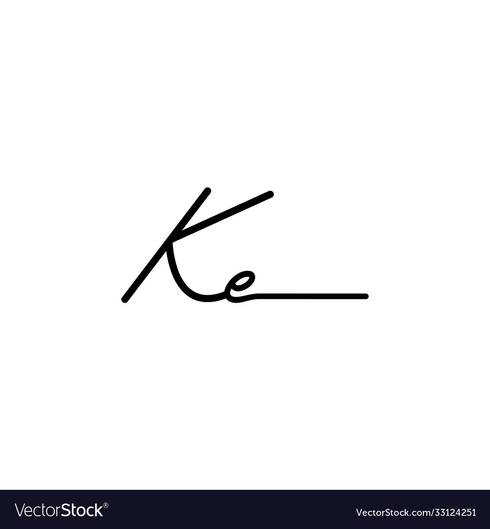 Letter Ke Signature Logo Template Royalty Free Vector Image