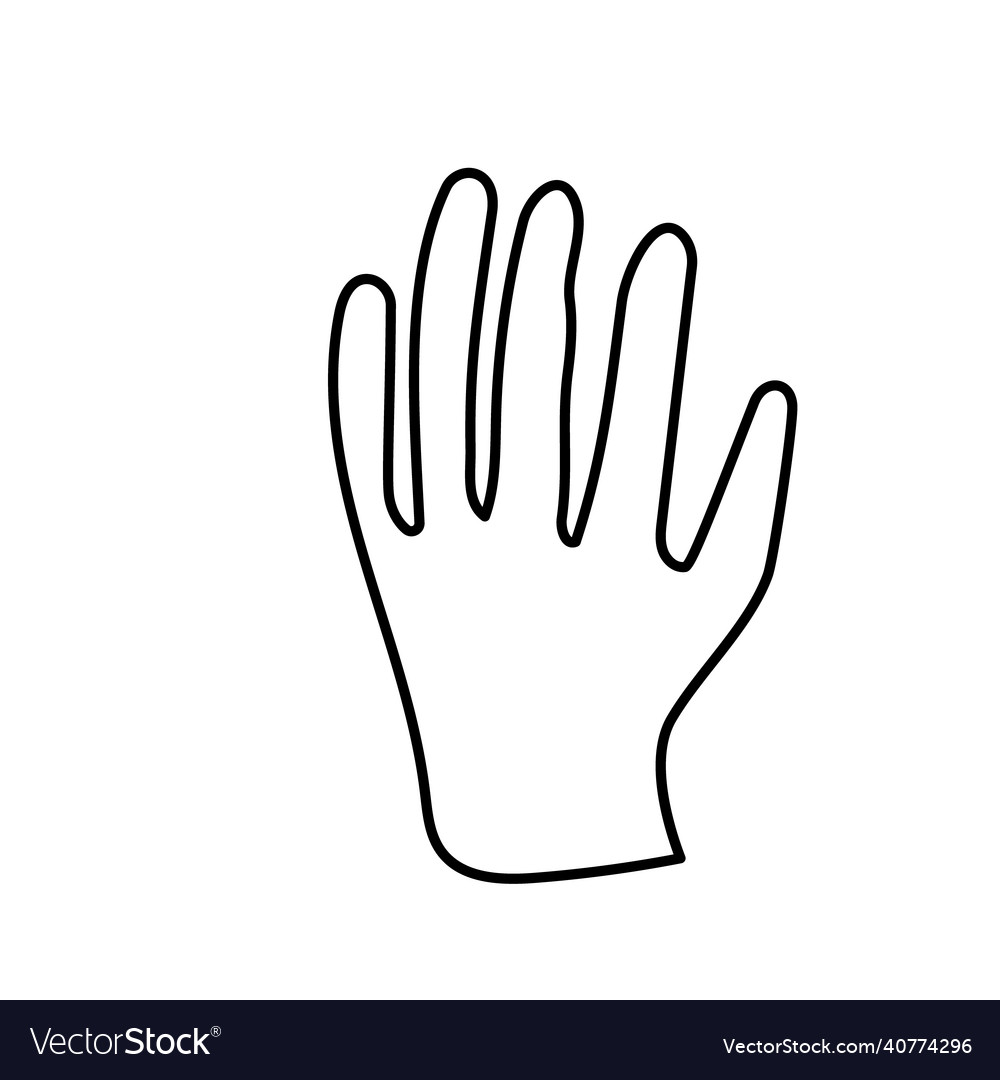 Gloves Thin Line Icon Doodle Style Hand Drawn Vector Image