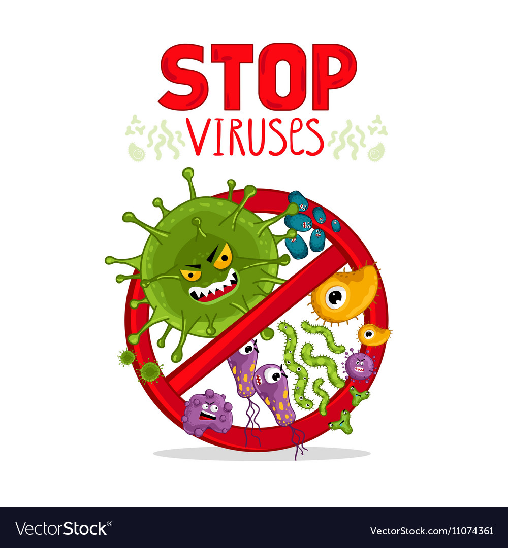 Cartoon Viruses Characters Isolated Royalty Free Vector