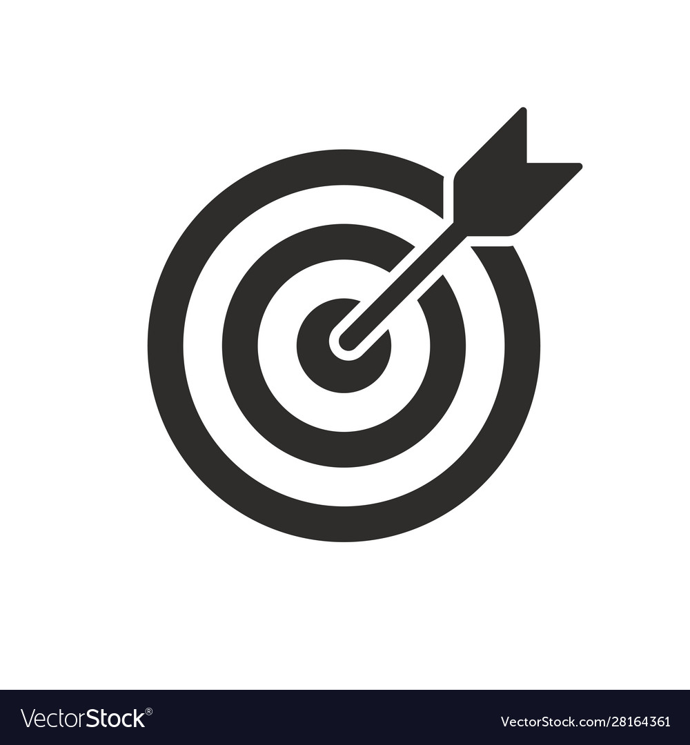 Target Bullseye With Arrow Line Art Icon For Apps Vector Image