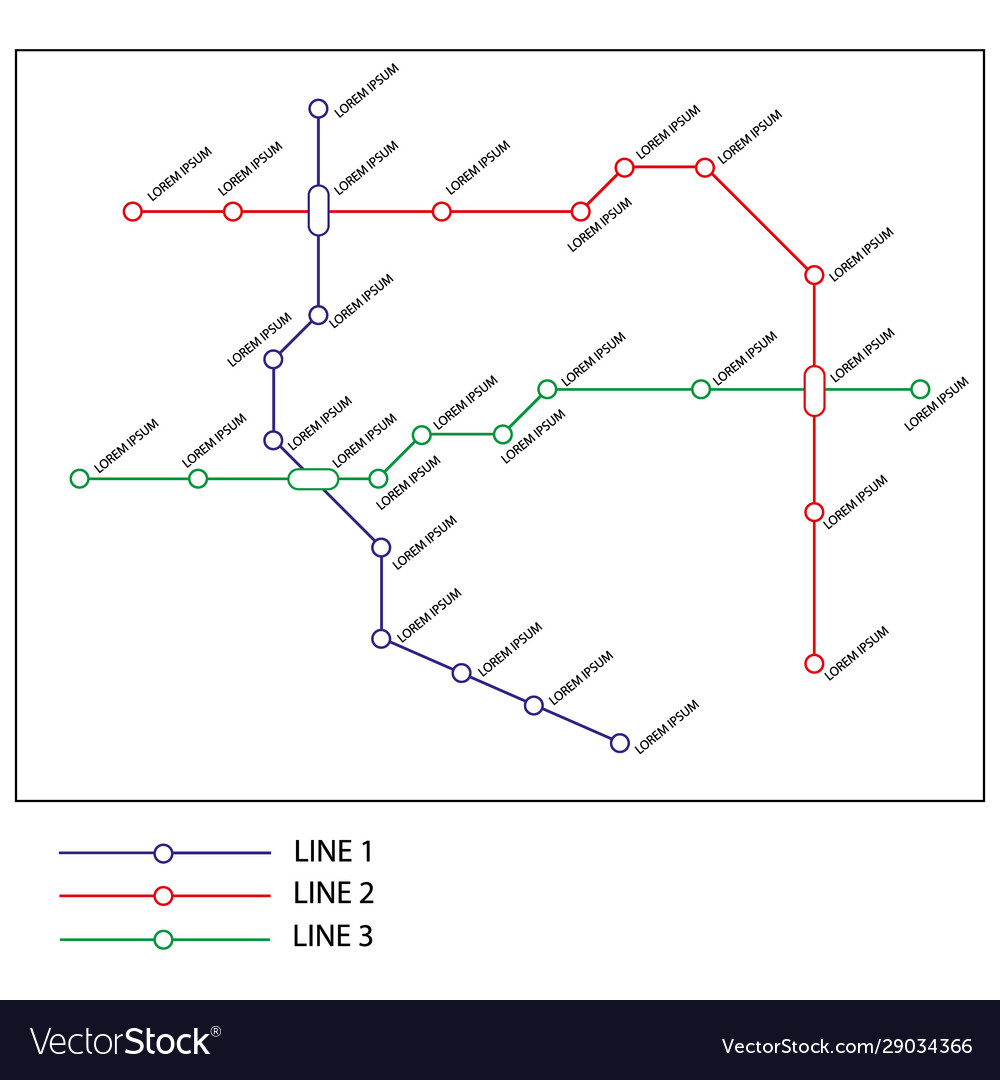 Metro Or Subway Map Design Template City Vector Image