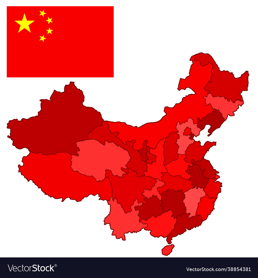 China Map And Flag Royalty Free Vector Image VectorStock