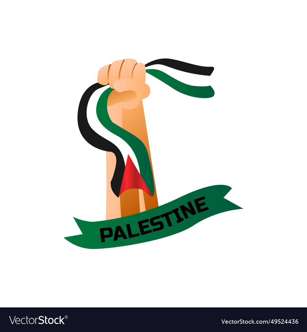 Hand Holding National Flag Of Palestine Royalty Free Vector