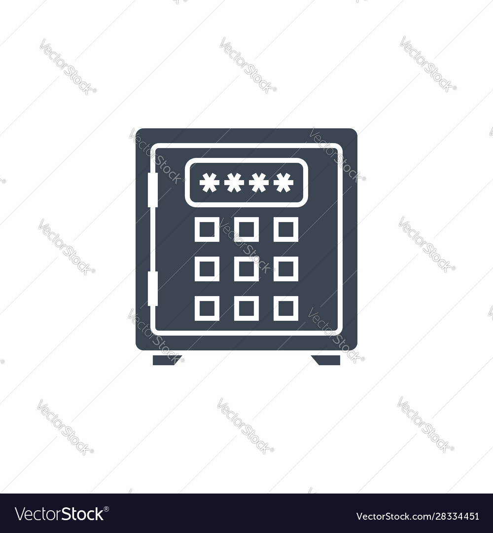 Safe Related Glyph Icon Royalty Free Vector Image