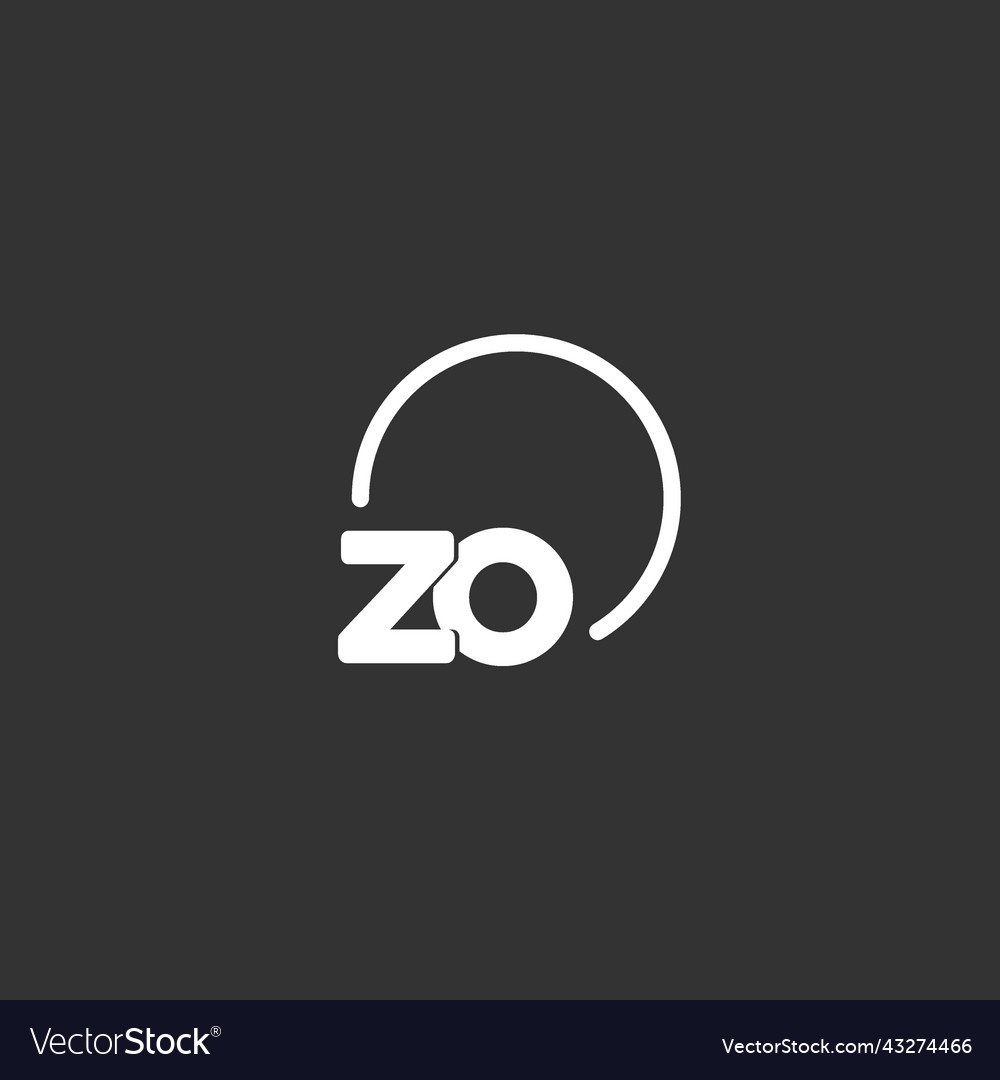 Zo Initial Logo With Rounded Circle Royalty Free Vector