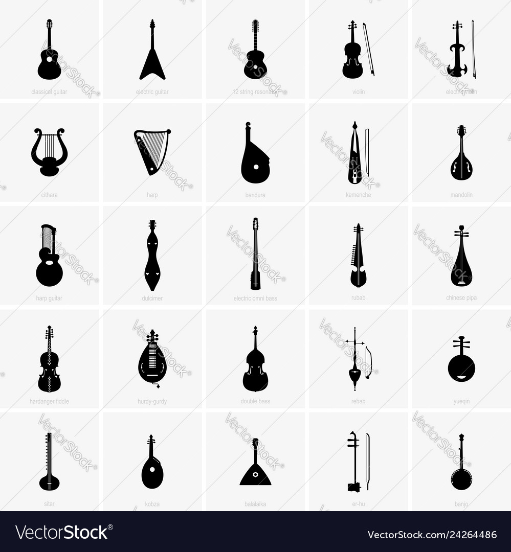 Stringed Musical Instruments Royalty Free Vector Image