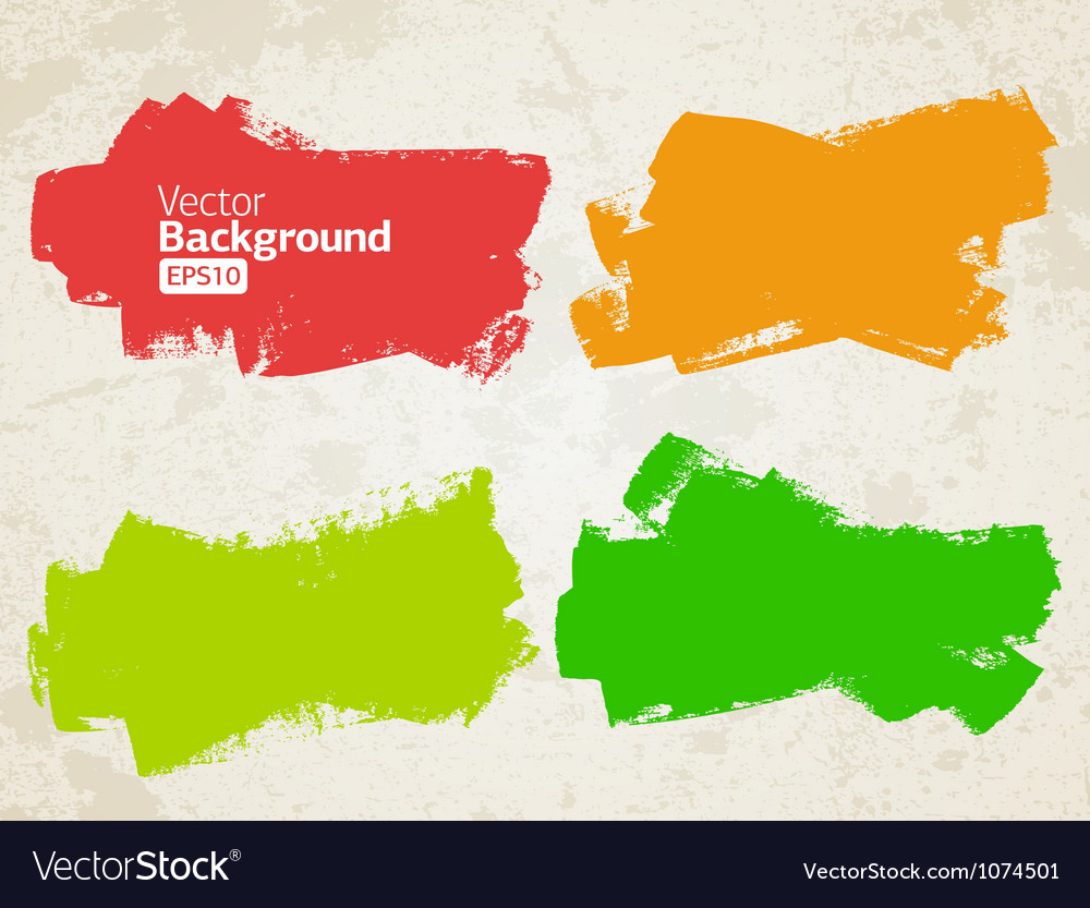 Set Of Grunge Colorful Brush Strokes Royalty Free Vector