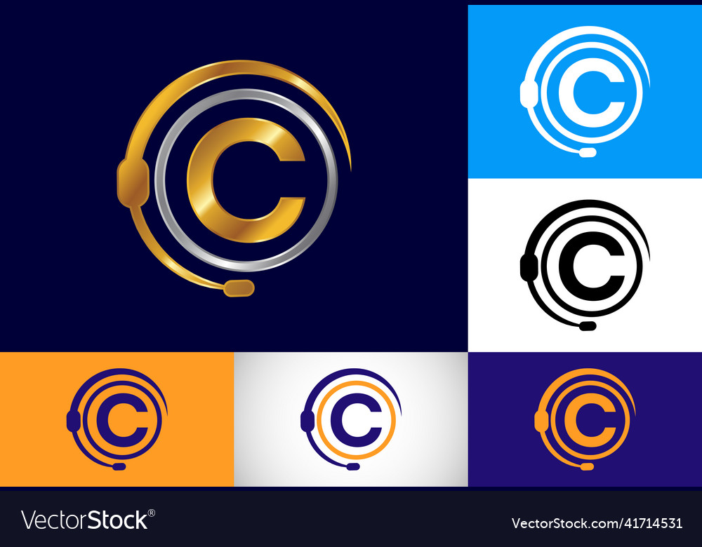 Initial C Monogram Letter Alphabet And Support Vector Image