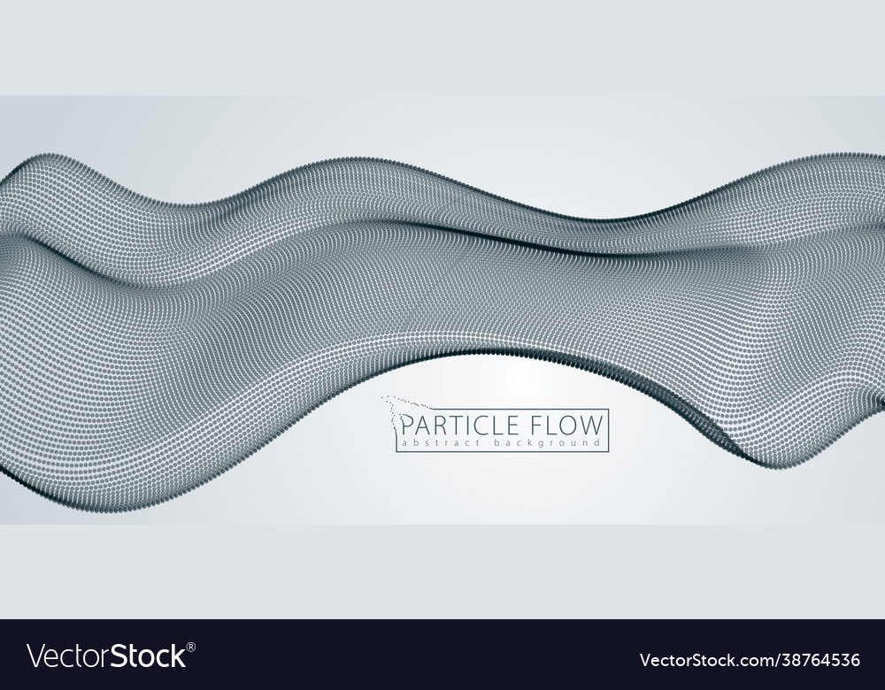 Sound Wave Particles Flow Effect In Motion Vector Image