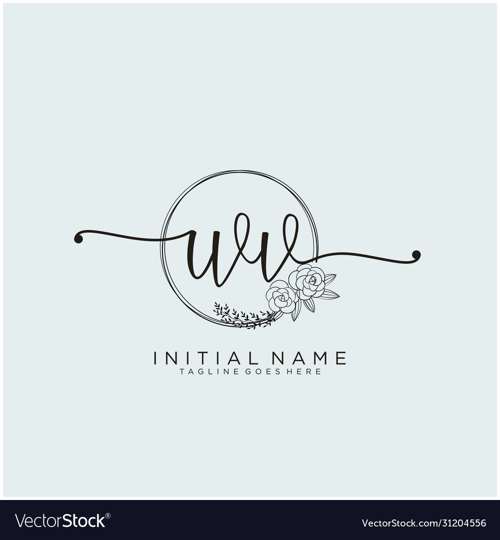 Letter Initial Wv Beauty Monogram And Elegant Vector Image