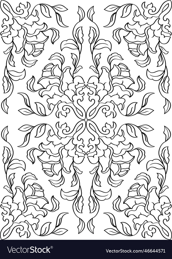 Black And White Floral Damask Pattern Royalty Free Vector