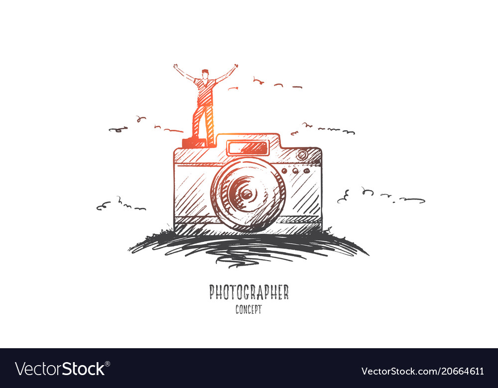 Photographer Concept Hand Drawn Isolated Vector Image