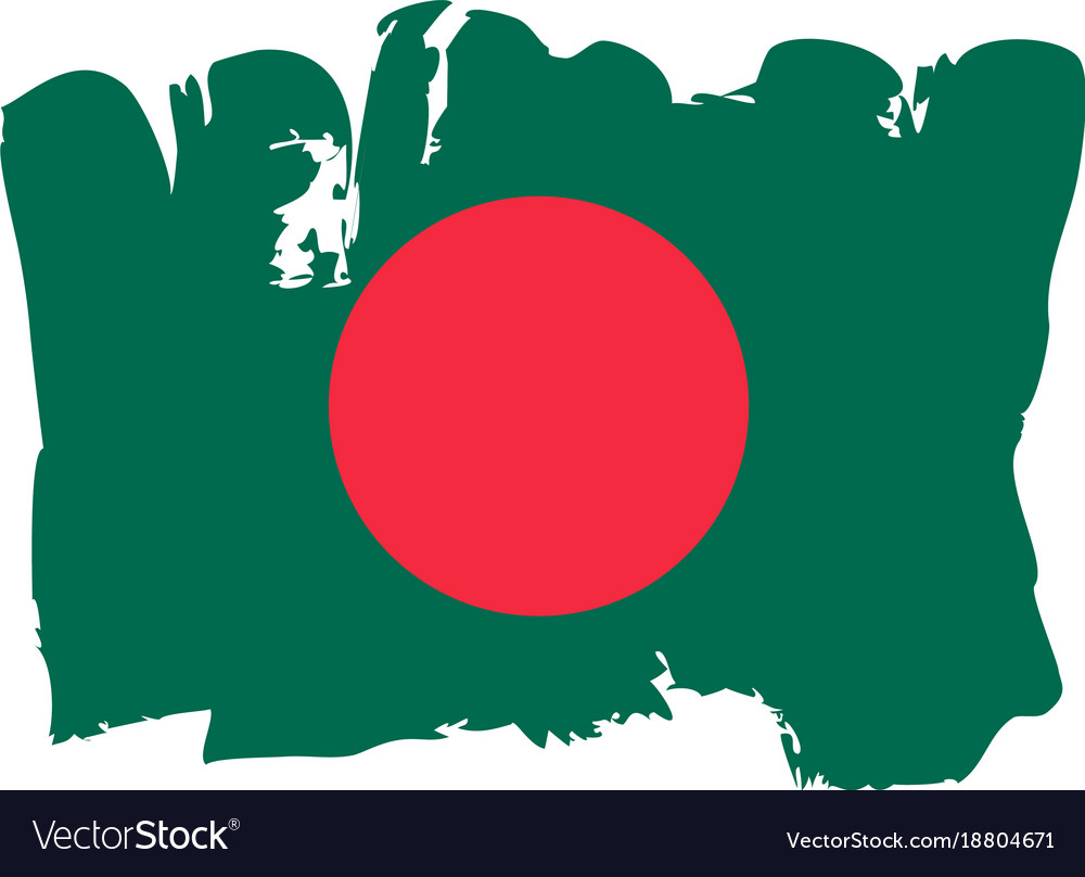 Bangladesh Flag Painted By Hand Bangladeshi Art Vector Image