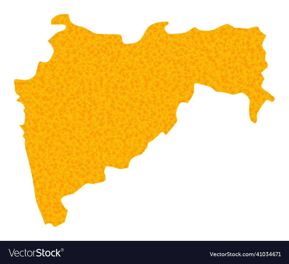 Golden Map Of Maharashtra State Royalty Free Vector Image