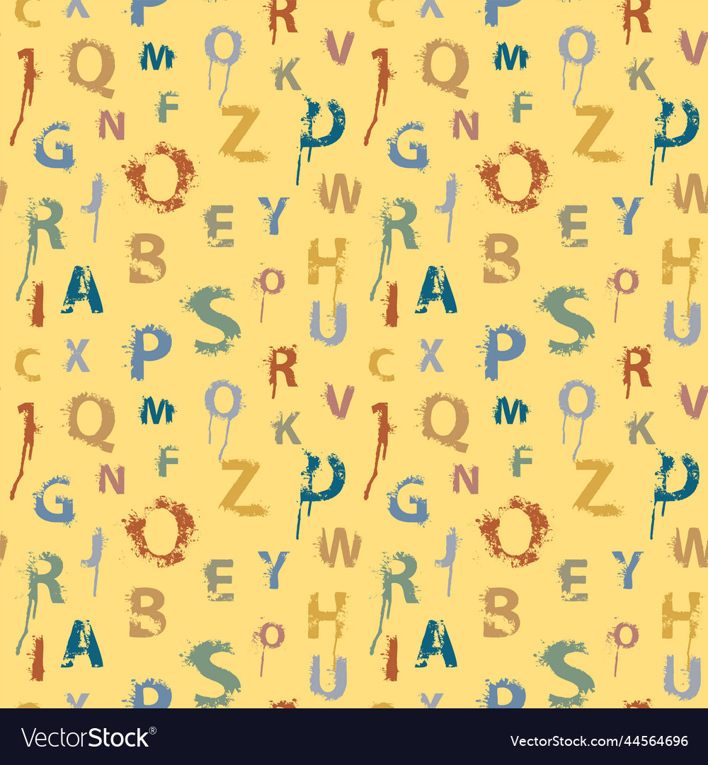 Seamless Pattern With Alphabet Letters In Form Vector Image