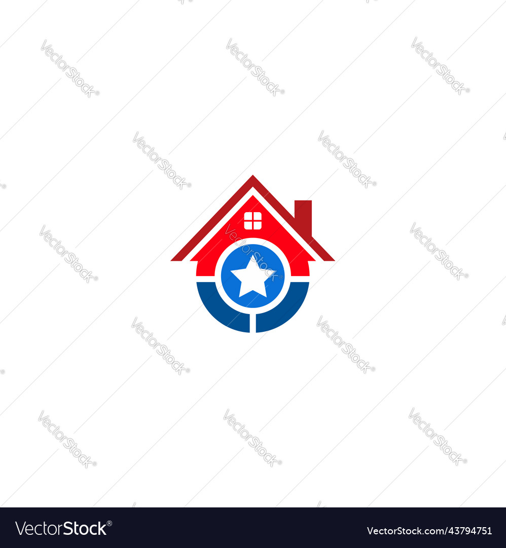 House Realty Star Roof Logo Royalty Free Vector Image