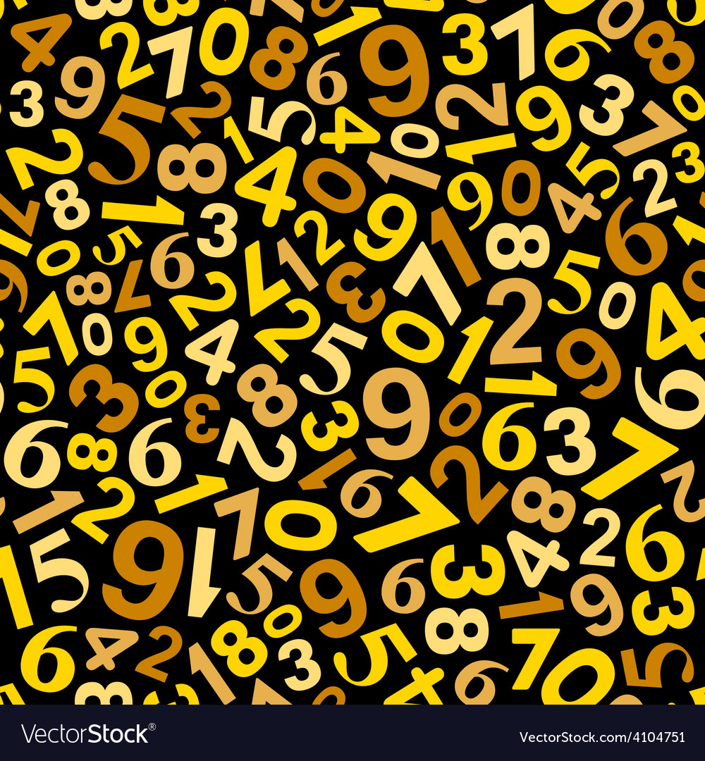 Seamless Background With Gold Numbers On Black Vector Image