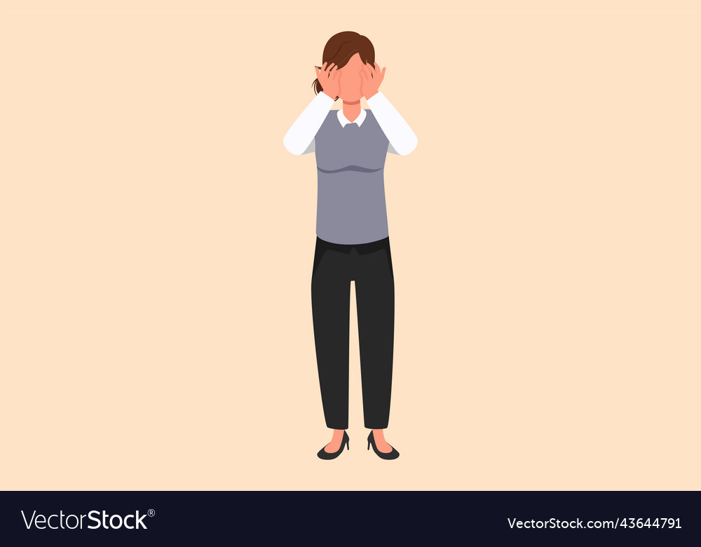 Business Flat Cartoon Style Drawing Depressed Vector Image