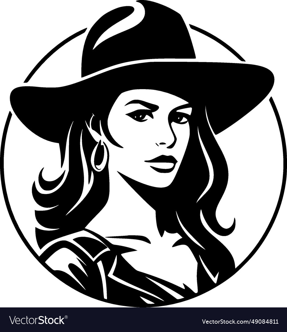 Cowgirl Minimalist And Simple Silhouette Vector Image